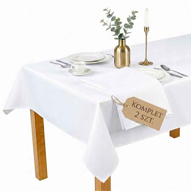 Sada Velkoobchod 2 ks Ubrus Bílý Skvrnitý Silný Restaurační 100 x 120 cm