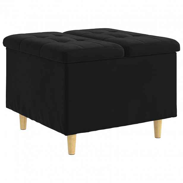 vidaXL Ottoman s úložným prostorem Černý 60 x 60 x 45 cm samet