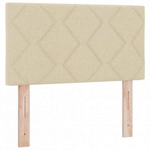 vidaXL Čelo postele Krémová textil