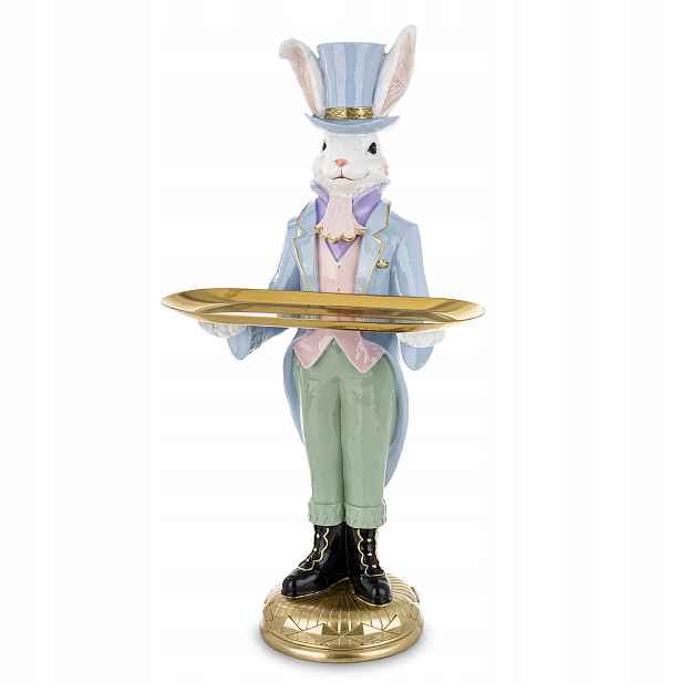 Figurka Králík Dekorace Velikonoční zajíček Retro styl Králíček podnos 59,5 cm