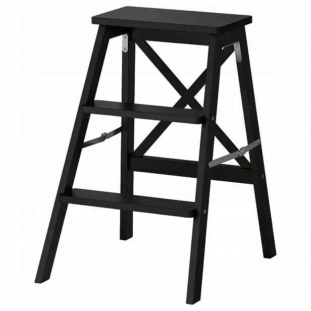Ikea Bekvam schody plošina stolička 3 stupně, 63 cm, černá
