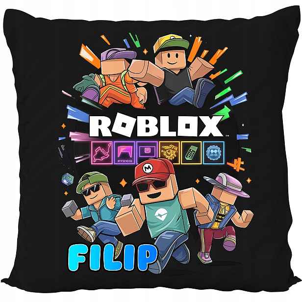 Polštář Černý Roblox Robloks World Party Pixele Dárek Hra Jméno