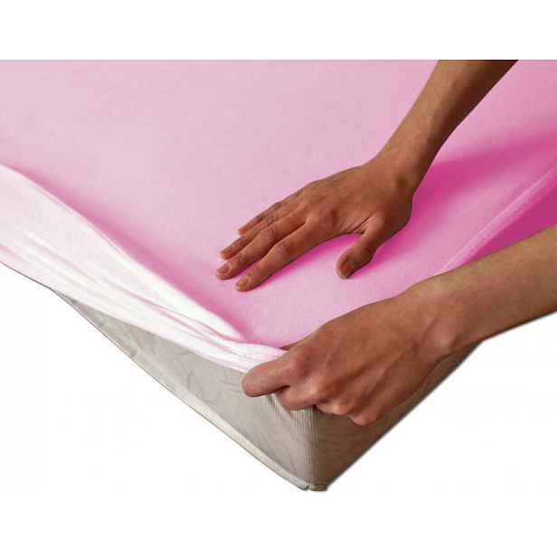 Prostěradlo s ceratou 90x200 s gumičkou, růžové
