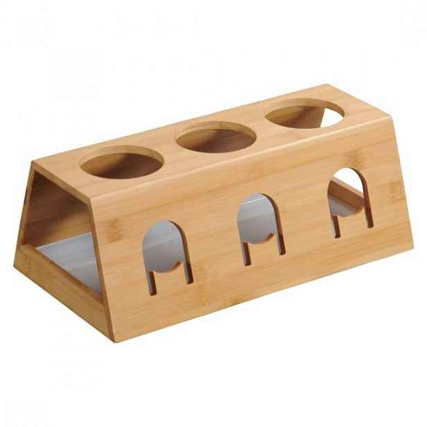 Stojan na sušení lahví s tácem, bambus, 32 x 12 x 17,5 cm - Kesper