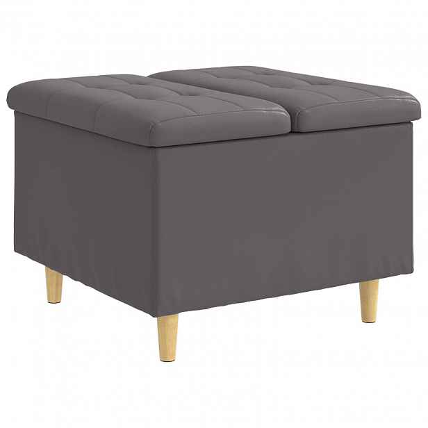 vidaXL Ottoman s úložným prostorem Šedý 60 x 60 x 45 cm Umělá kůže