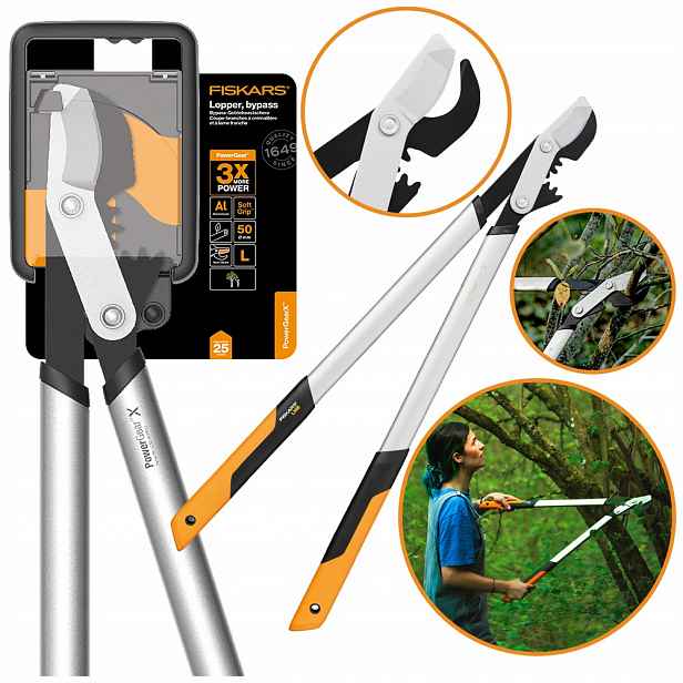 Fiskars Powergearx LX98 Zahradní nůžky pákový nůžkový nůž L pro větve keřů