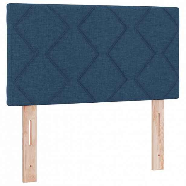 vidaXL Čelo postele Modrá textil