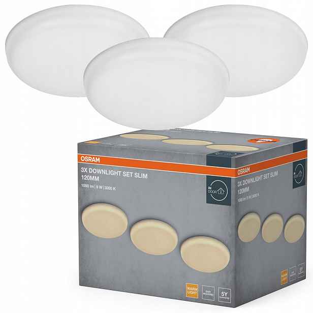3x Stropní Led svítidlo 9W 810lm 3000K stmívatelné Osram