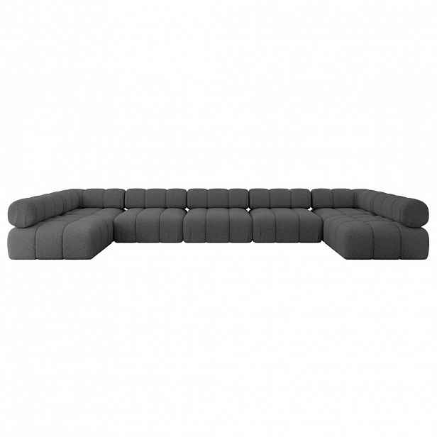 ALTDECOR WOHNLANDSCHAFT modulární pohovka Garvo-U3 – 475 × 190 × 70 cm, šedá buklé