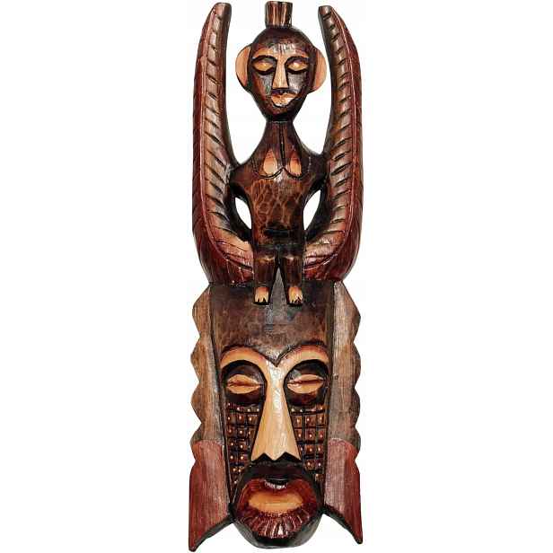 Dekorace dům nástěnná maska africká ruční práce 50 cm jako dárek