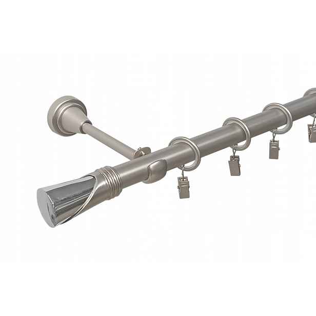 Garnýž Kovový Lux 19 mm jednoduchý Satén 140 cm MIX Koncovek