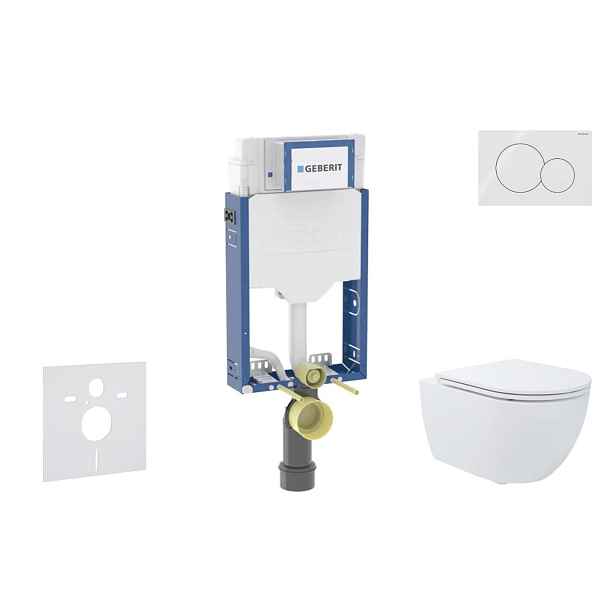 SANITINO - Set předstěnové instalace, klozetu Oudee a Slim sedátka softclose, tlačítko Sigma01, alpská bílá SANI11CA31170