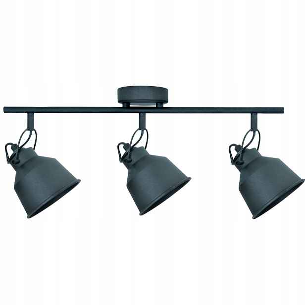 Stropní nástěnná lampa 3 reflektory černá loftová industriální Polux
