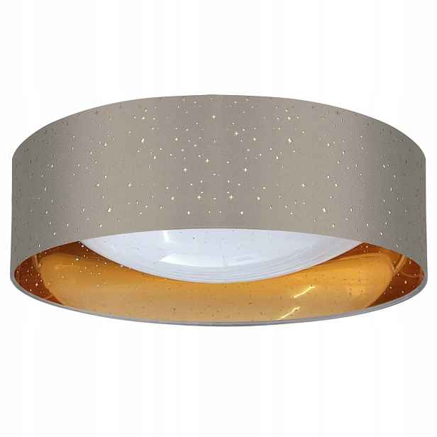 Stropní Svítidlo stropní Led kulatý šedý zlatý s hvězdičkami do ložnice 40 cm Polux