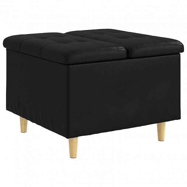 vidaXL Ottoman s úložným prostorem Černý 60 x 60 x 45 cm Umělá kůže