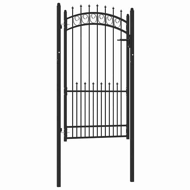 vidaXL Plotová branka EMMEN s hroty ocelová 104 x 134,5 cm černá
