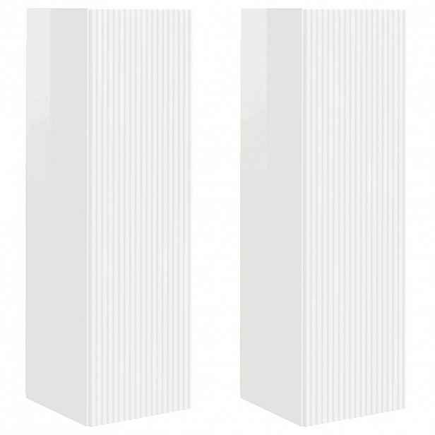 vidaXL TV wall cabinet 2 ks Lesklá Bílá Kompozitní dřevo