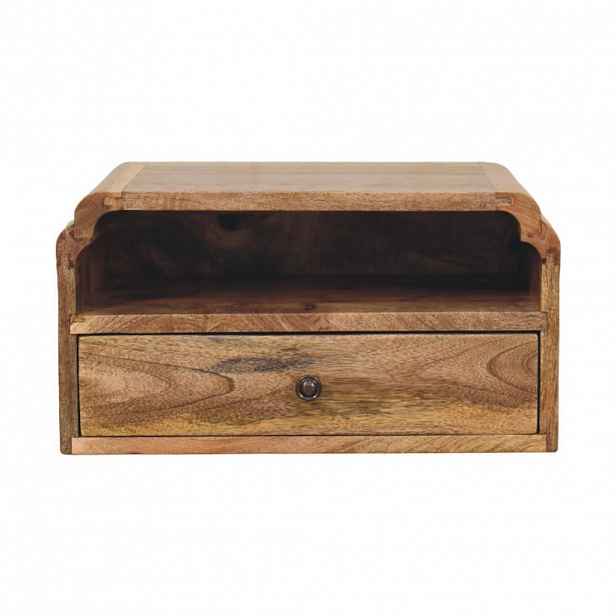 Artisan Furniture KOMODA s elegantním sametovým potahem v mokka povrchu, 3 zásuvky, tmavě hnědá.