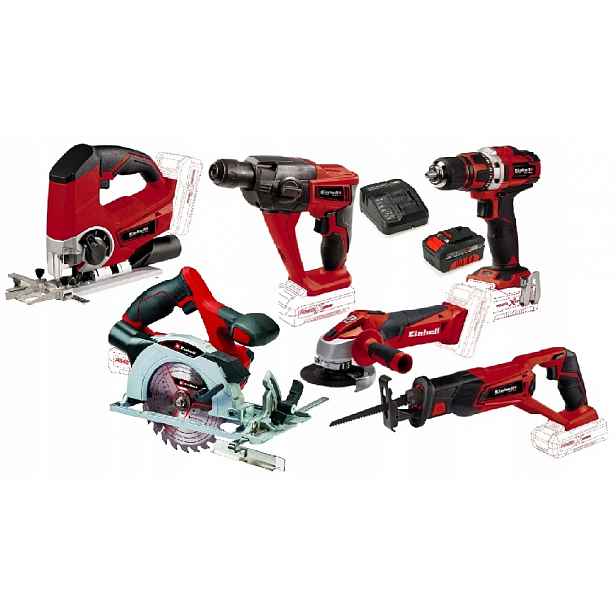 Einhell Sada Elektrického Nářadí 18V Pxc 4,0AH Šroubovák Kladivo Aku Přímočará Pila