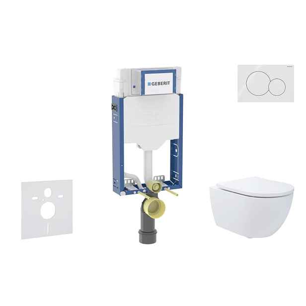 SANITINO - Set předstěnové instalace, klozetu Oudee a sedátka softclose, tlačítko Sigma01, alpská bílá SANI11CA31171