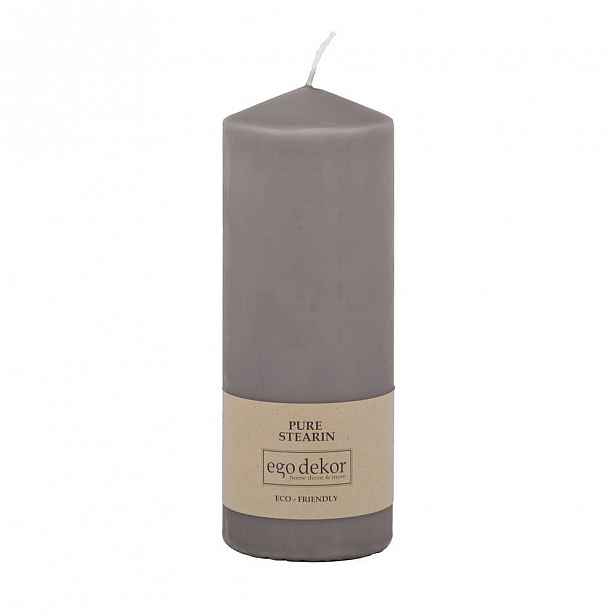 Šedá svíčka Baltic Candles Eco Top, výška 18 cm