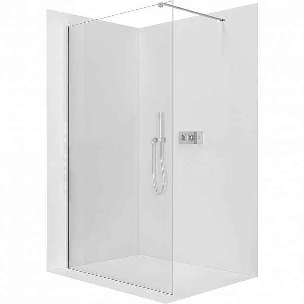 Sprchová zástěna Walk-in Onyx Cube L/P - 8 mm - hranatá vzpěra - chrom, transparentní sklo - 160x200 cm
