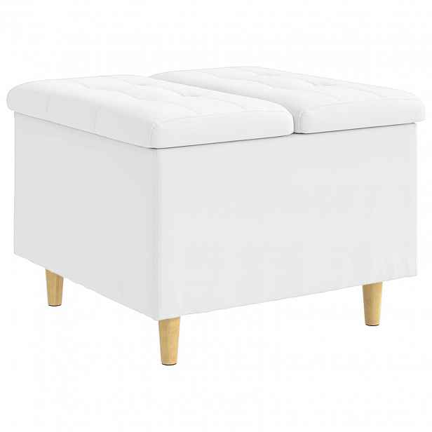 vidaXL Ottoman s úložným prostorem Bílý 60 x 60 x 45 cm Umělá kůže