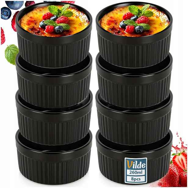 8 x žáruvzdorná zapékací nádoba miska kokilka porcelánová 260 Ml