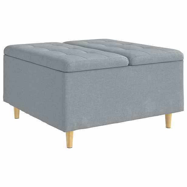 vidaXL Ottoman s úložným prostorem Světle šedá 80 x 80 x 45 cm textil