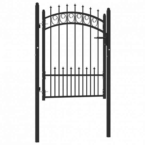 vidaXL Plotová branka EMMEN s hroty ocelová 104 x 109,5 cm černá