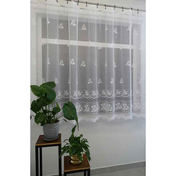 Mg Záclona 34908 kuchyně Bílá 350x160 cm hotová s páskou M