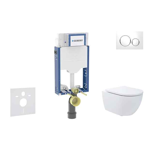 SANITINO - Set předstěnové instalace, klozetu Oudee a sedátka softclose, tlačítko Sigma20, bílá/chrom SANI11CA31173