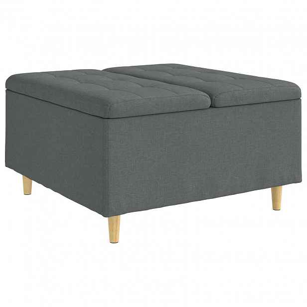 vidaXL Ottoman s úložným prostorem Tmavě šedá 80 x 80 x 45 cm textil