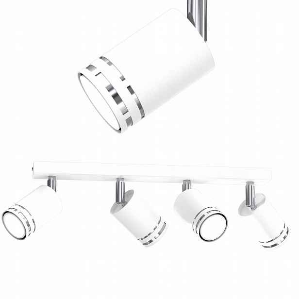 Stropní Svítidlo Stropní Bílý Chrom Pohyblivý Led Gu10 Polská Lampa Spot Reflektor
