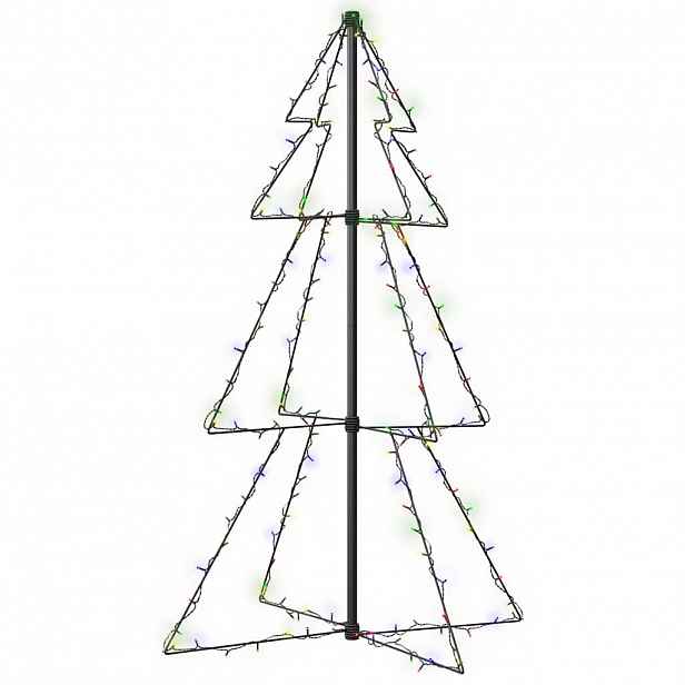 vidaXL Vánoční stromek kužel 160 LED diod dovnitř i ven 78 x 120 cm
