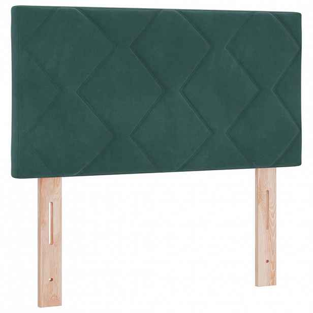vidaXL Čelo postele Tmavě zelená 80 cm samet