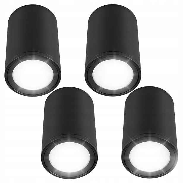 Led halogenové nástěnné svítidlo Tuba GU10 Vodotěsné, černé, IP44 x4