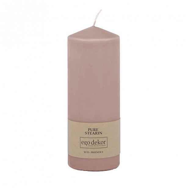Pudrově růžová svíčka Baltic Candles Eco Top, výška 18 cm
