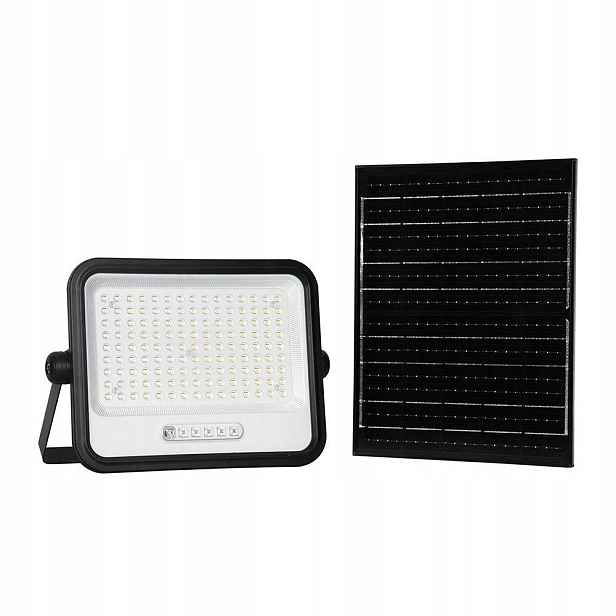 V-tac Solární Led zářič V-tac 20W Cct dálkový ovladač auto časovač IP65 černý