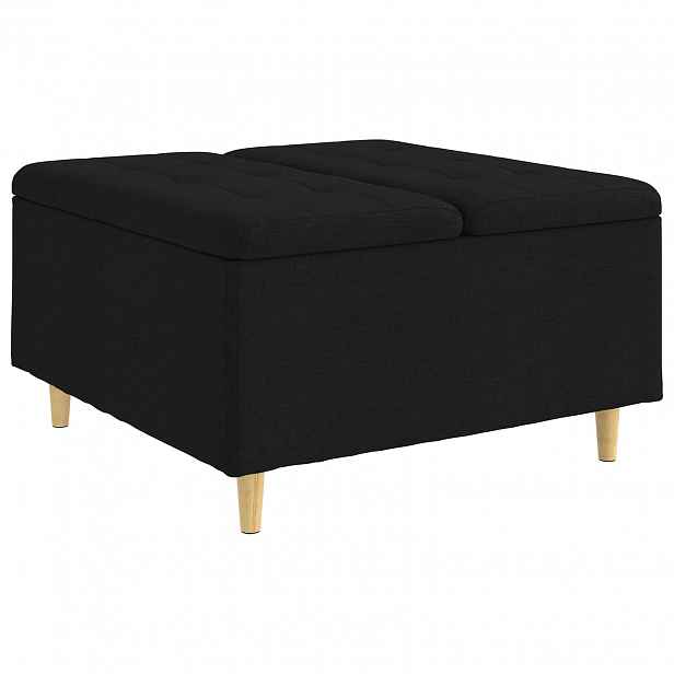 vidaXL Ottoman s úložným prostorem Černý 80 x 80 x 45 cm textil