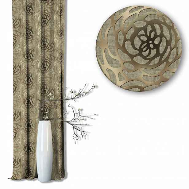 Závěs Samet Deco Tisk Modern Rose Na Pásce Univerzální 140x160 cm