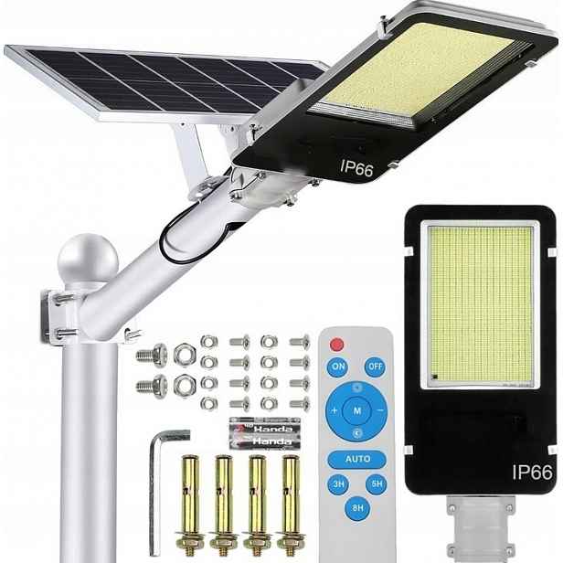 Výkonná Solární Lampa 1200W Pouliční Soumrakový Senzor S Dálkovým Ovládáním Vögler Vp