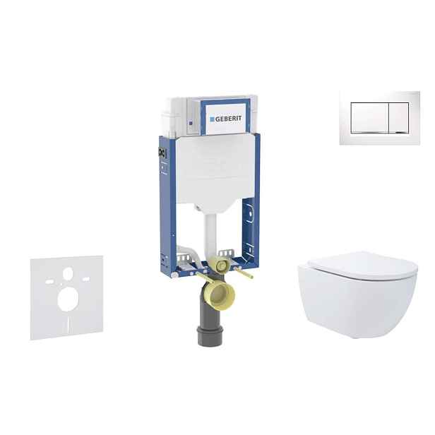 SANITINO - Set předstěnové instalace, klozetu Oudee a sedátka softclose, tlačítko Sigma20, bílá/chrom SANI11CA31175