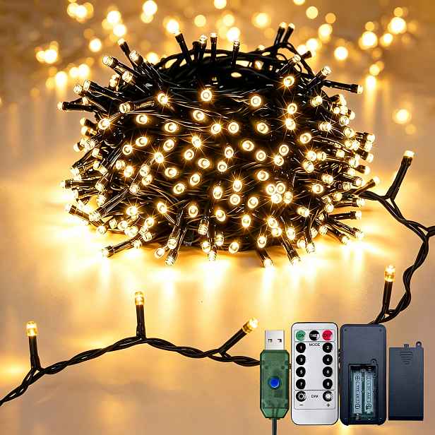 TEMU 1 ks, USB napájená holá provázková lampa, LED řetězová světla, multifunkční dálkové ovládání s napájením ze suché baterie, teplé/bílé/barevné