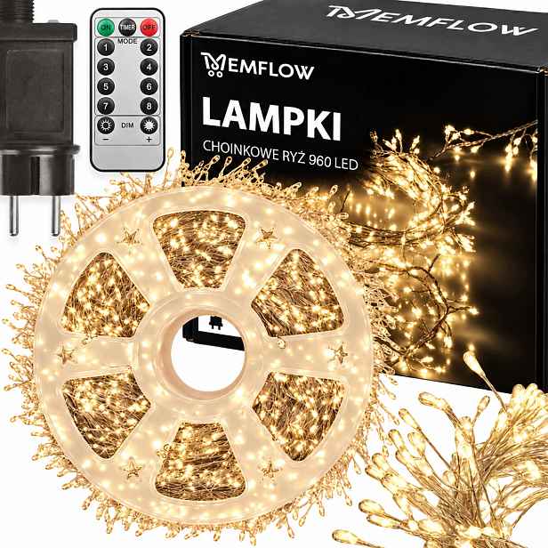 Vánoční Osvětlení Na Stromeček vánoční Led řetěz drátek micro Led Cluster 960LED 15 M Teplé Vnitřní