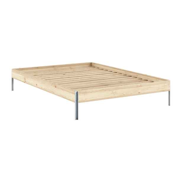 Dvoulůžková postel z borovicového dřeva s roštem v přírodní barvě 140x200 cm Core – Karup Design