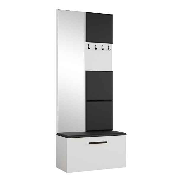 MASSENO MODERNÍ PŘEDSÍŇOVÁ SESTAVA MODULO, 80,6/204/40 cm, bílá