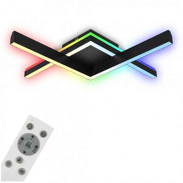 stropní svítidlo Led Rgb stropní svítidlo 18W 2000lm s dálkovým ovládáním Cct, stmívatelná, černá