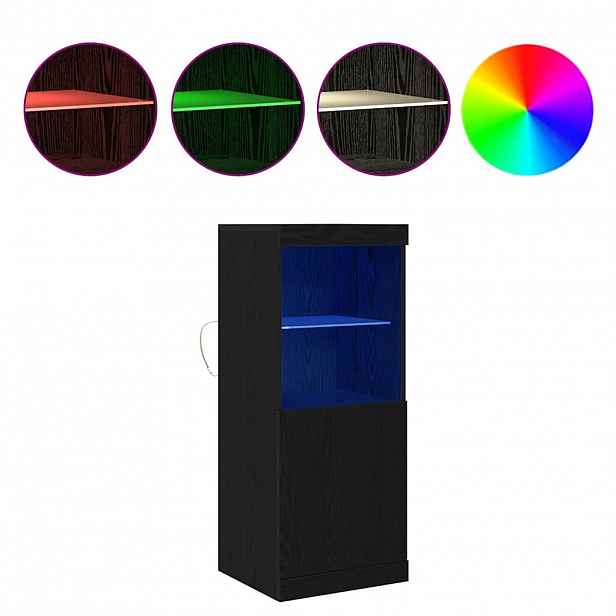 vidaXL LED komoda Černý dub 41 x 37 x 100 cm Kompozitní dřevo