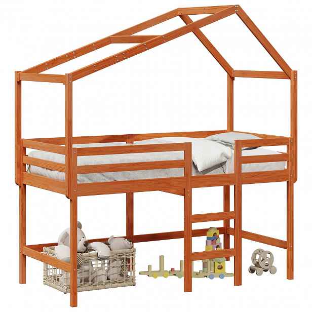 vidaXL Rám postele loft Voskově hnědá 90 x 190 cm